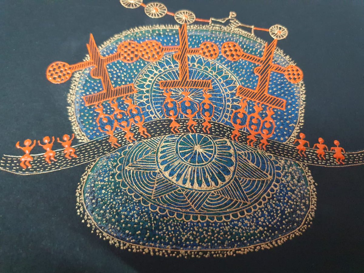 IndiaBioscience's tweet photo. @DurgaMahor1 is a PDF at @IISER_BERHAMPUR. She describes herself as a mother, researcher &amp; art lover. 
In this illustrated protein translation, she has made a #ribosome by mandala art, where codons are represented via The #Warli traditional Indian art. @CSIR_IMTECH 
#FundaySunday https://t.co/E2vWSt3dGr