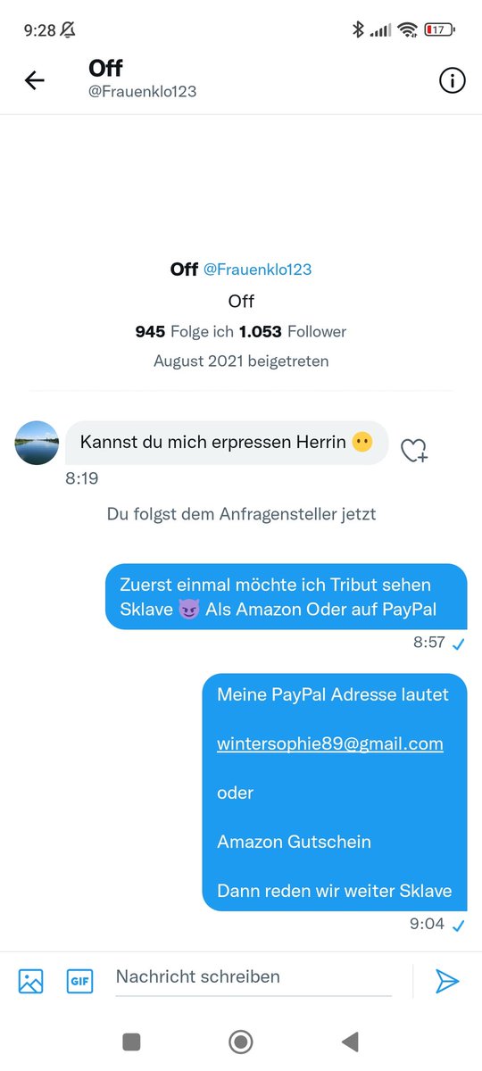 Noch so ein Tastenwichser 🤬
#sklaven #sklave #Zahlnutte #zahlsklave #geldsklave #findom #feet #füße #socken #sockenfetish #nylons