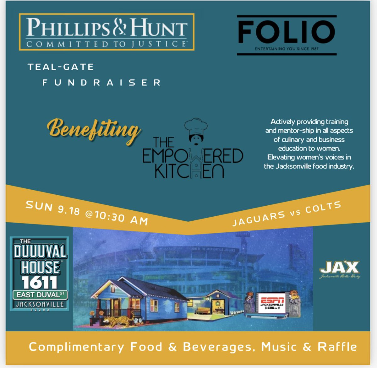 Ok. Onto the Jaguars. See ya at the home opener tomorrow. <a href="/ESPN690Jax/">ESPN 690</a> Game Day Live from the <a href="/duuuvalhouse/">The Duuuval House®</a>  - stop by 9am-11am and you can find us on twitter with show and on your radio. <a href="/EmpowerdKitchen/">The Empowered Kitchen</a> is tomorrow’s charity at the tailgate! <a href="/ActionSportsJax/">Action Sports Jax</a> <a href="/JohnPhillips/">John M. Phillips</a>