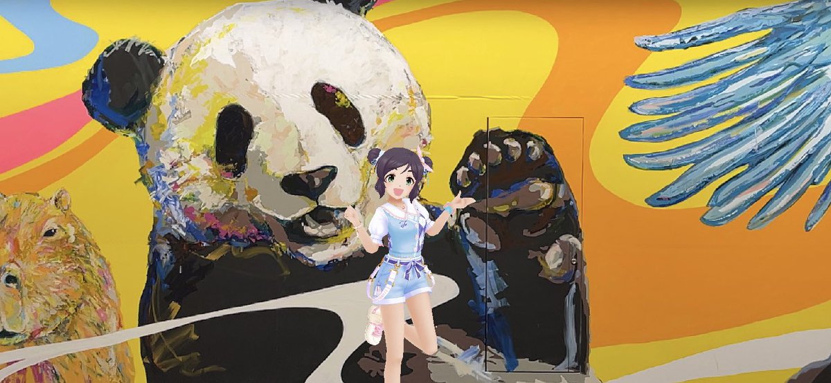 hukka_ready's tweet photo. パンダとフェイフェイ🐼💛
上野でみんなに会える🐼💚
#デレステ7周年フォトコン
#AR部門
#cg_ootd
#東京感動線
#TokyoMovingRound
#楊菲菲 https://t.co/9QsmeYxaxP