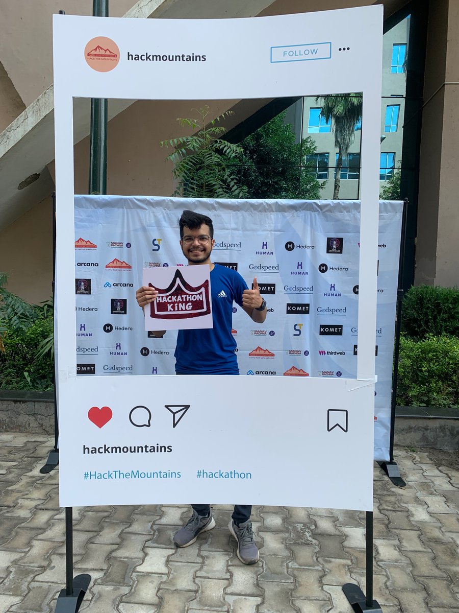 MahadevwalaRaj's tweet photo. Attending #hackthemountains @MLHacks @HackMountains
Best feeling ever🤩
#HackArmy https://t.co/jpftQKUNT4