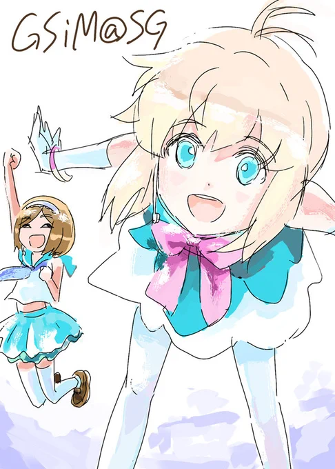 先日制服リコの絵を描いたので、かつての「ガンスリングアイドルマスターガール」というお遊び企画を再掲しておきましょうか #ガンスリンガーガール 