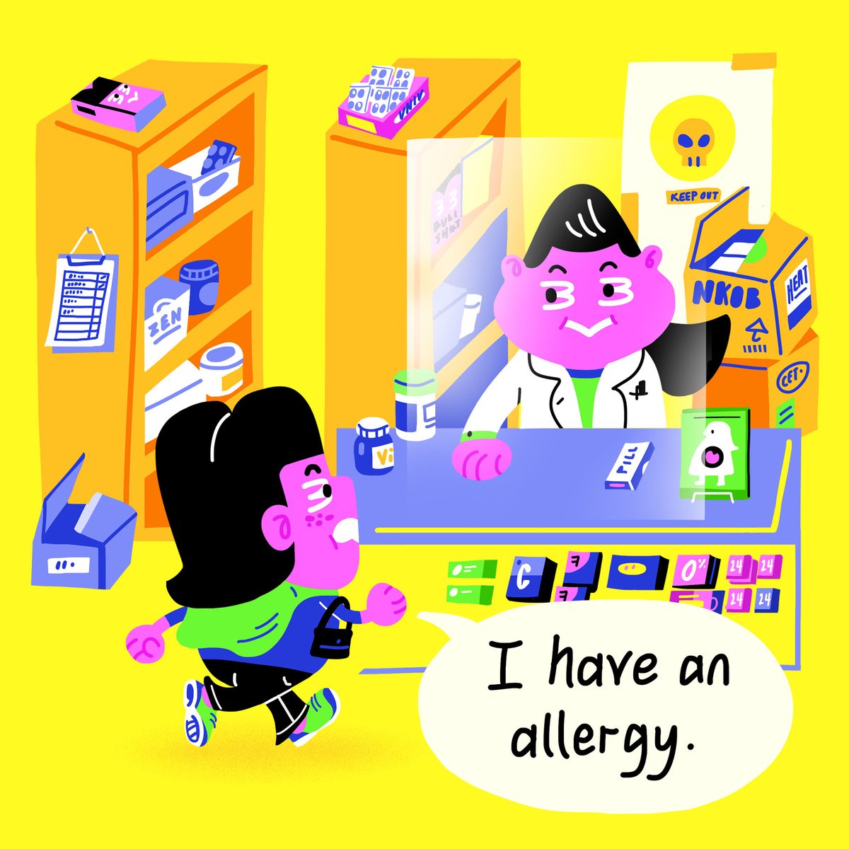 vanessartpuff's tweet photo. I have an allergy! 

#NFT #comic #art #nkob https://t.co/NxsGudoamV