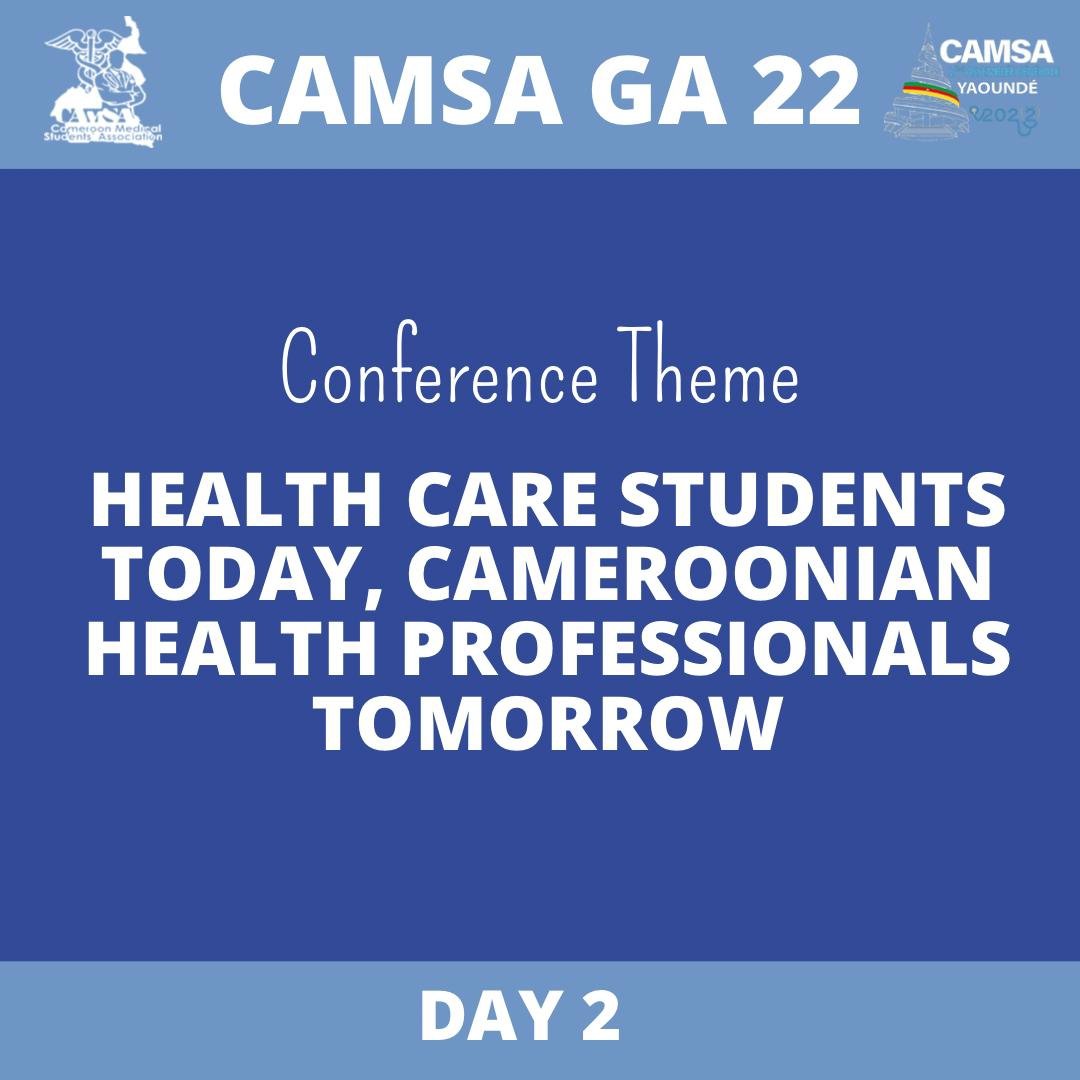 camsacameroon's tweet photo. CAMSA GA 22
Day 2 conference !!!

We were honoured to have this amazing panelist to discuss under the theme : ''Health care students today, Cameroonian Health professionnals tomorrow ''. https://t.co/z8jD41WiCc