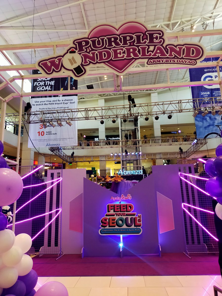 ARMY_Tagum's tweet photo. Attendance ✅ 

Come and visit the 𝗣𝘂𝗿𝗽𝗹𝗲 𝗪𝗼𝗻𝗱𝗲𝗿𝗹𝗮𝗻𝗱 𝗮𝘁 𝗔𝗯𝗿𝗲𝗲𝘇𝗮 - 𝗗𝗮𝘃𝗮𝗼 ~ 

See you~ 😘💜

#FeedYourSeoul #ABDxAbreeza
#ABD_PurpleWonderland
#BTS https://t.co/6nU62DhtGN