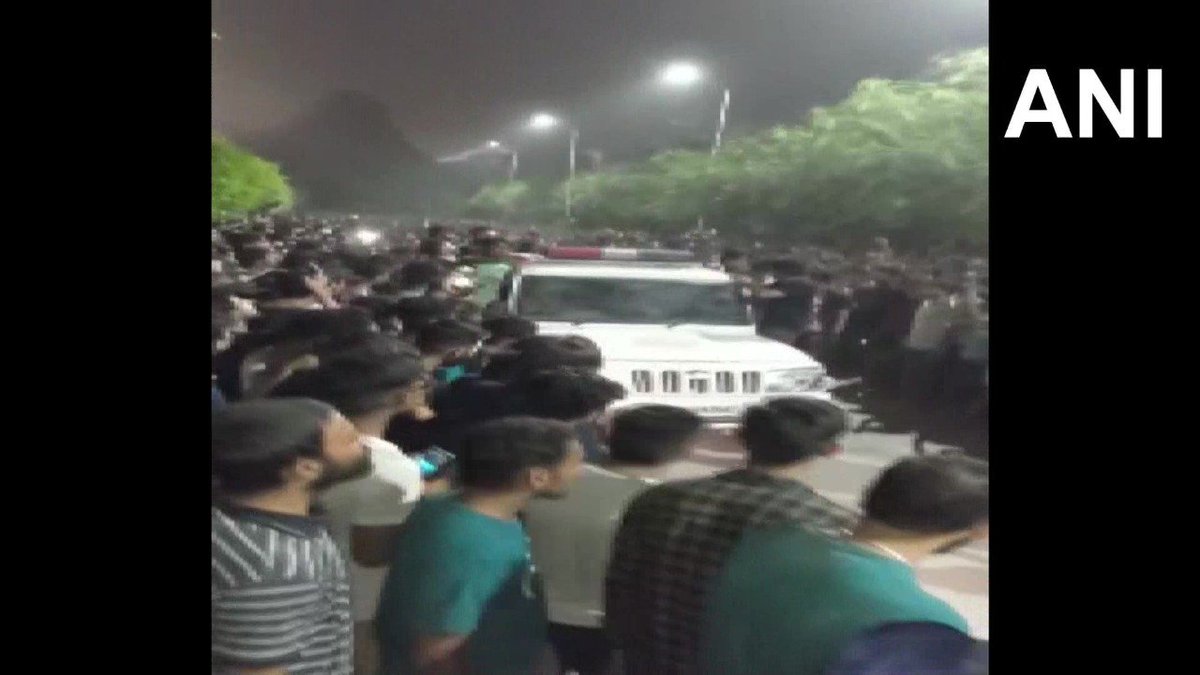 ANI's tweet image. Punjab | Chandigarh University (CU) students held a protest last night after alleged &apos;leaked objectionable videos&apos; of women students went viral

Protesting students have alleged loss of life &amp;amp; injuries related to this incident. Police version awaited