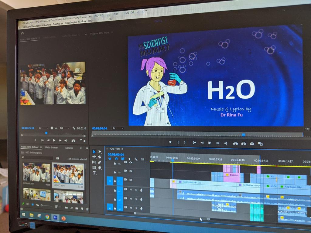 scientist_mum's tweet photo. Work-in-progress. Producing a video for my original song 'H2O'. It's such a busy period with uni teaching &amp; hard to squeeze out time for this, but we're 70% there!
#sciencesong #STEAMed #H2O #song #rinafu #scicomm #scienceart https://t.co/xSrV2y4mZf