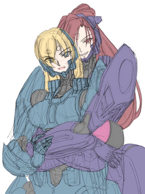 リハビリも兼ねてDPDロボ娘さんのチャリティー用カレンダー撮影の風景を描いてみました。
募金がスラムに使われると聞いてノリノリの2号さんと二人での撮影なのでいつもと違いリラックスした笑顔の1号さんです。 