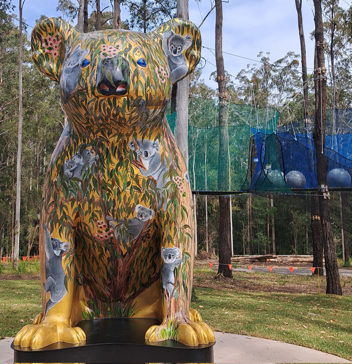 KoalaConservAus's tweet photo. Today we celebrated at the opening party of Wildnets and the unveiling of the Hello Koalas Big Koala at Guulabaa (place of koala) the tourist precinct, future site of our Wild Koala Breeding Facility.
#KoalaConservationAustralia #hellokoalas #nswforests #wildnets #koalahospital https://t.co/ihNqydVW8w