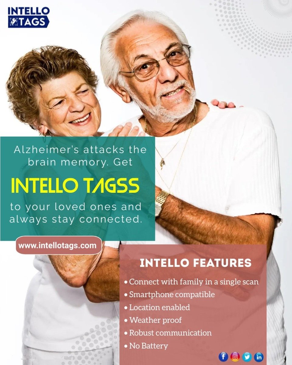 IntelloTagss's tweet photo. Alzheimer's attacks the brain's memory, get intello tagss to your loved ones and always stay connected.
#alzheimers #dementia #caregiver #dementiacare #caregivers #elderlycare #alzheimer #health #healthcare #aging #alzheimerscare #intello #intellotags #intellotag #intellotagss https://t.co/8YEhylgmof