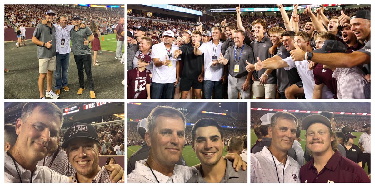 Had a great night in Aggieland in front of 107K strong! Fun seeing some old faces who helped @AggieBaseball win an @SEC West Title, a Regional and a Super Regional while on their way to a final 4 finish at the @CWSOmaha. #GigEm 👍 #12thMan