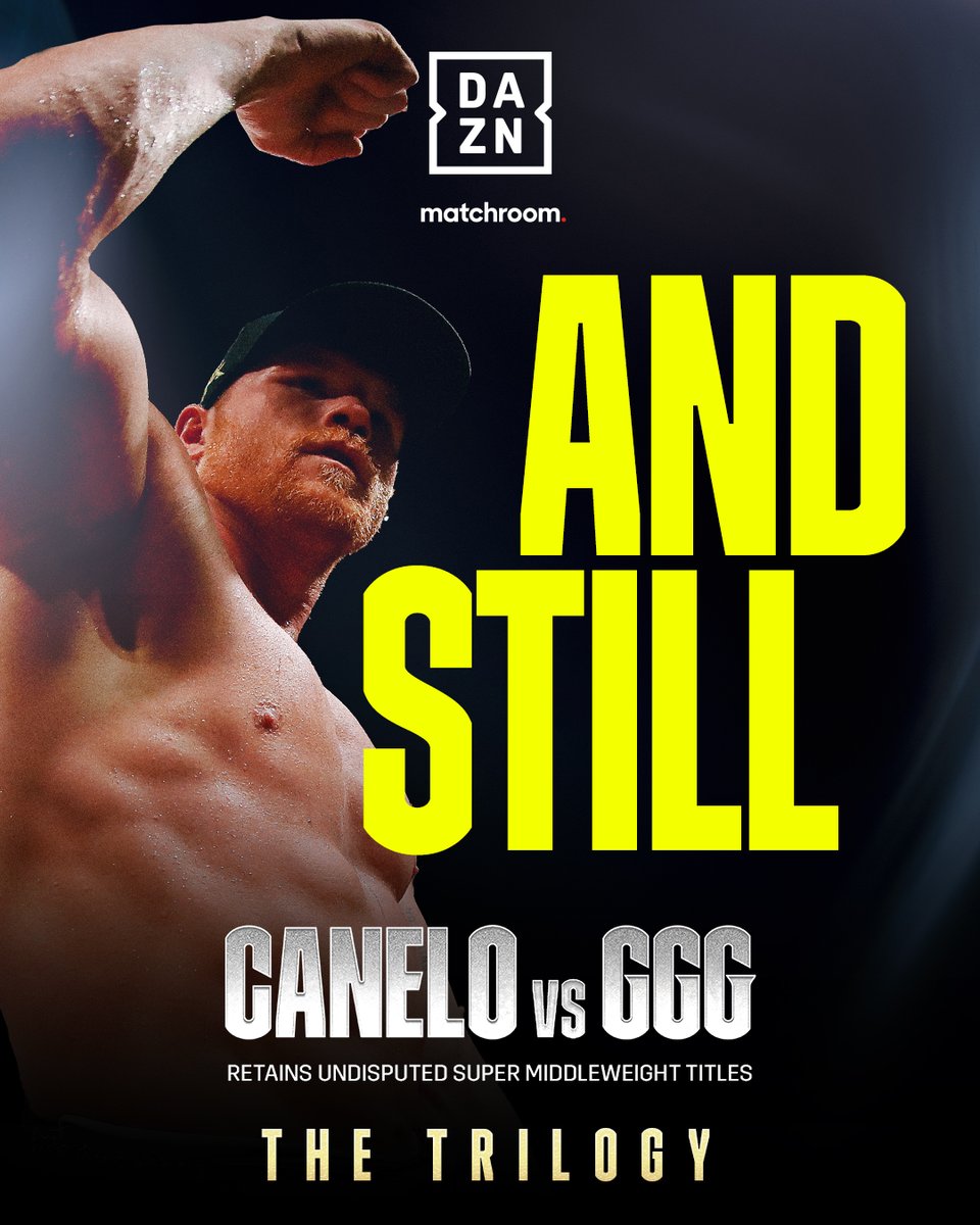 DAZNBoxing's tweet photo. AND STILL UNDISPUTED 👑

Canelo beats GGG by UD in the final fight between two historic rivals 🙌

#CaneloGGG3 https://t.co/EfkJu2zz4a