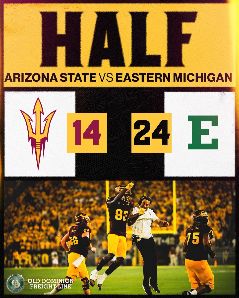 ASUFootball's tweet photo. Halftime.
#ForksUp | #O2V https://t.co/1hoQNYdzot
