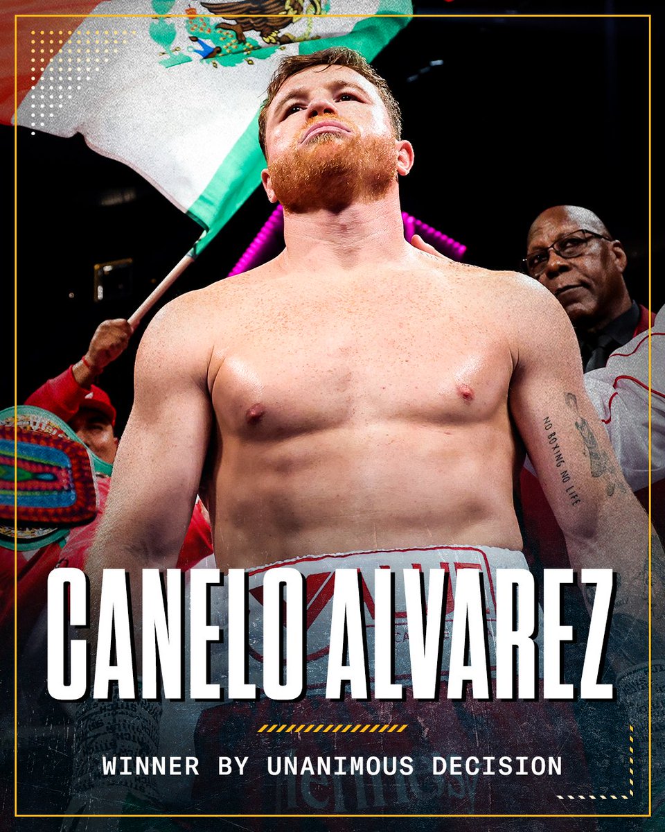 TenchuSports's tweet photo. ๐ AND STILL ๐ฅ๐ฒ๐ฝ
@Canelo beats Golovkin 116-112, 115-113, 115-113 to retain his Undisputed crown and settle the score once and for all!
#CaneloGGG3 #Canelo #GGG #Mexico #Mexican #Kazakhstan #CSXSports #CSXBoxing #Boxeo #boxeomexicano https://t.co/G6l6RgFFvC