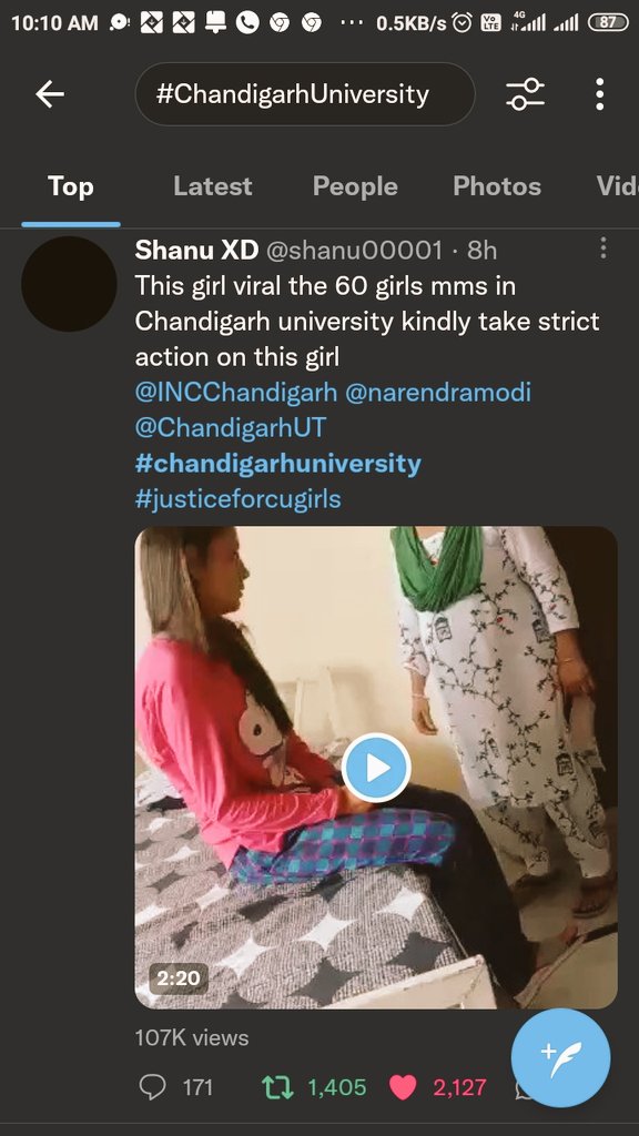 Nikita K on X: #chandigarhuniversity #ChandigarhUniversity  #justiceforCUgirls It aplears that feminists has advised this culprit girl  to play fake victim card and to put all blame on the boy Gender is no