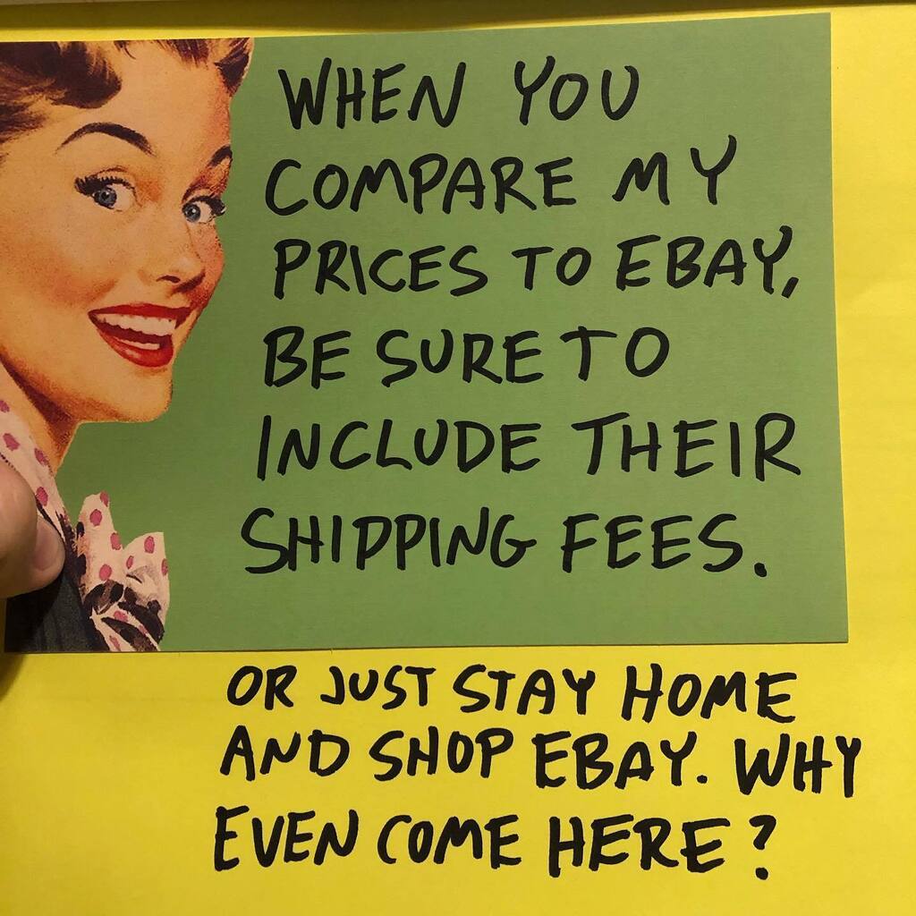 HistoryHoarder's tweet photo. I kinda want to put the green sign up in my booth. The yellow is what I want to add to it, but won’t. https://t.co/d1FpGBaEGz https://t.co/FzpNCIYfOy