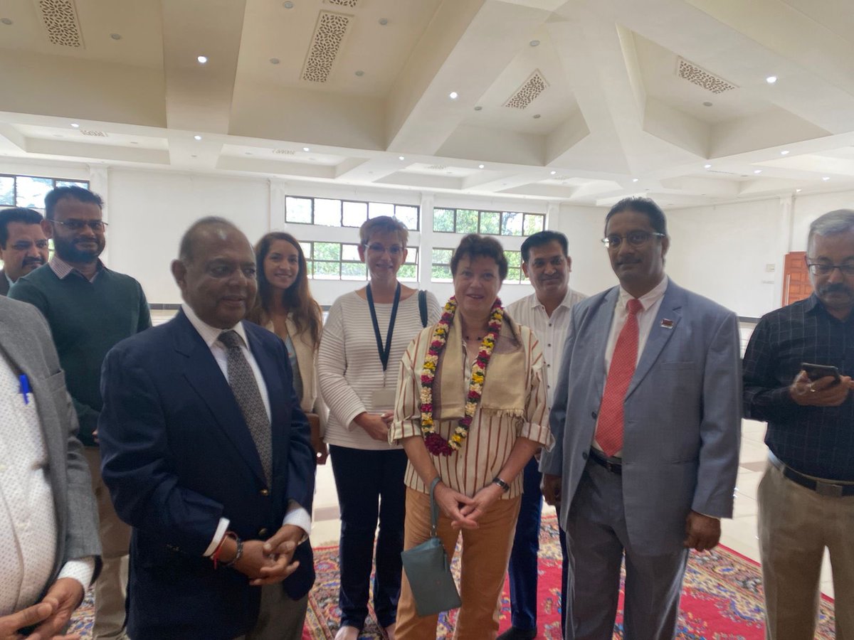 IngridKem's tweet photo. The Gujarati community is settled in #Kenya for more than a century. Shreebai Mataji Temple is the closest neighbor of the French Embassy and kindly provides logistical help during our last Bastille Day. We were happy to share a prayer and a traditional meal together 🤲🏽💐 https://t.co/R0vKn9Ia1T