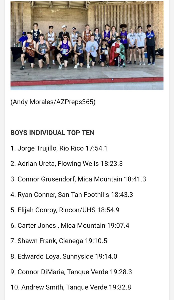 Congratulations to Taylor Loaiza who finished in the top20 and Eddie Loya for finishing in the top 8 at this years 30th Annual Los Mezquites XC Invite. Amazing performances among very tough competition and conditions. #DistanceDevils #LM22 <a href="/bdn28/">Blue Devil News Sunnyside</a> <a href="/sunnysideusd/">Sunnyside Unified School District</a> <a href="/SHSDevilSports/">Sunnyside Athletics</a>