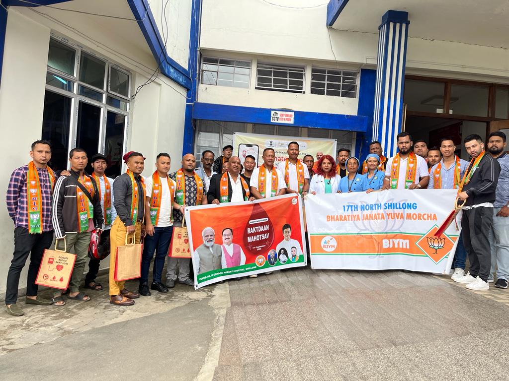 Raktdaan Mahotsav 17-09-2022, Shillong on the Special day of our Hon'ble Prime Minister Shri Narendra Modi Ji. <a href="/blsanthosh/">B L Santhosh</a> <a href="/MChubaAo/">M Chuba Ao</a> <a href="/Tejasvi_Surya/">Tejasvi Surya</a> <a href="/BJYM/">BJYM</a> <a href="/arvinddamani/">Arvind B Damani</a> <a href="/BJP4Meghalaya/">BJP Meghalaya</a> <a href="/vineetvatstyagi/">Vineet Vats Tyagi</a>