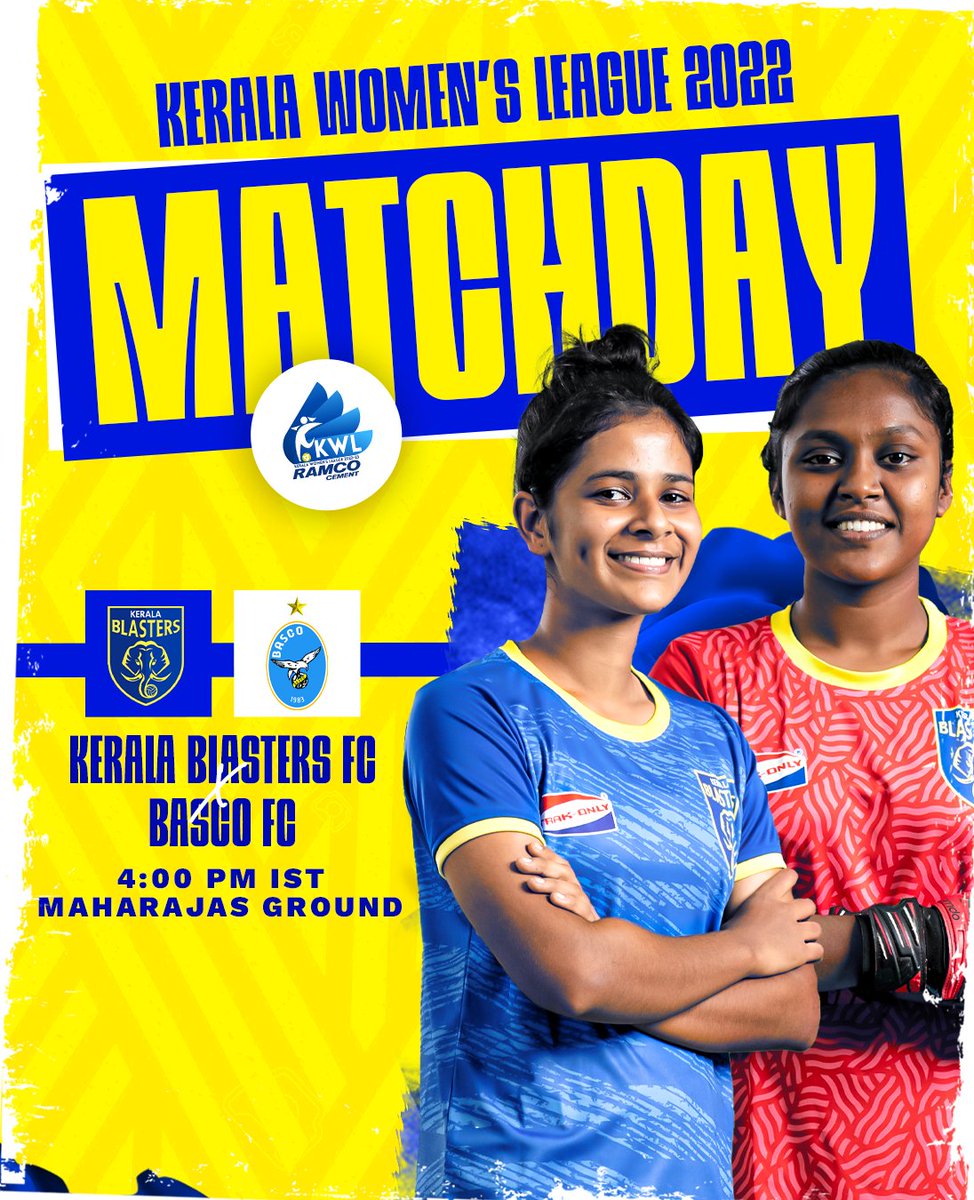 KeralaBlastersW's tweet photo. Our girls will take on Basco FC in the KWL today 👊
@keralafa #KWL #ഒരുപുതിയതുടക്കം #KBFC https://t.co/FzVSEEBxeW