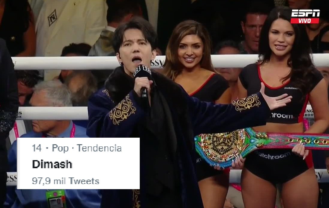 TopTenOfficial's tweet photo. Por 1era vez  Dimash es tendencia en México , gracias a su icónica presentación en la pelea de box del Canelo Alvarez , donde interpretó el himno de Kazajistan https://t.co/VO6hkBN6YJ