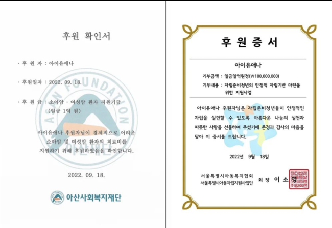 TheHallyuDaily's tweet photo. @_IUofficial donated 200 million won to charities in celebration of her 14th debut anniversary. Under the name “IUaena,” the donations will be used for children and women fighting cancer, as well as youths preparing for independent living. #IU #IU_14th_Anniversary #IU_14th_UAENA https://t.co/xYBEOCaV1g