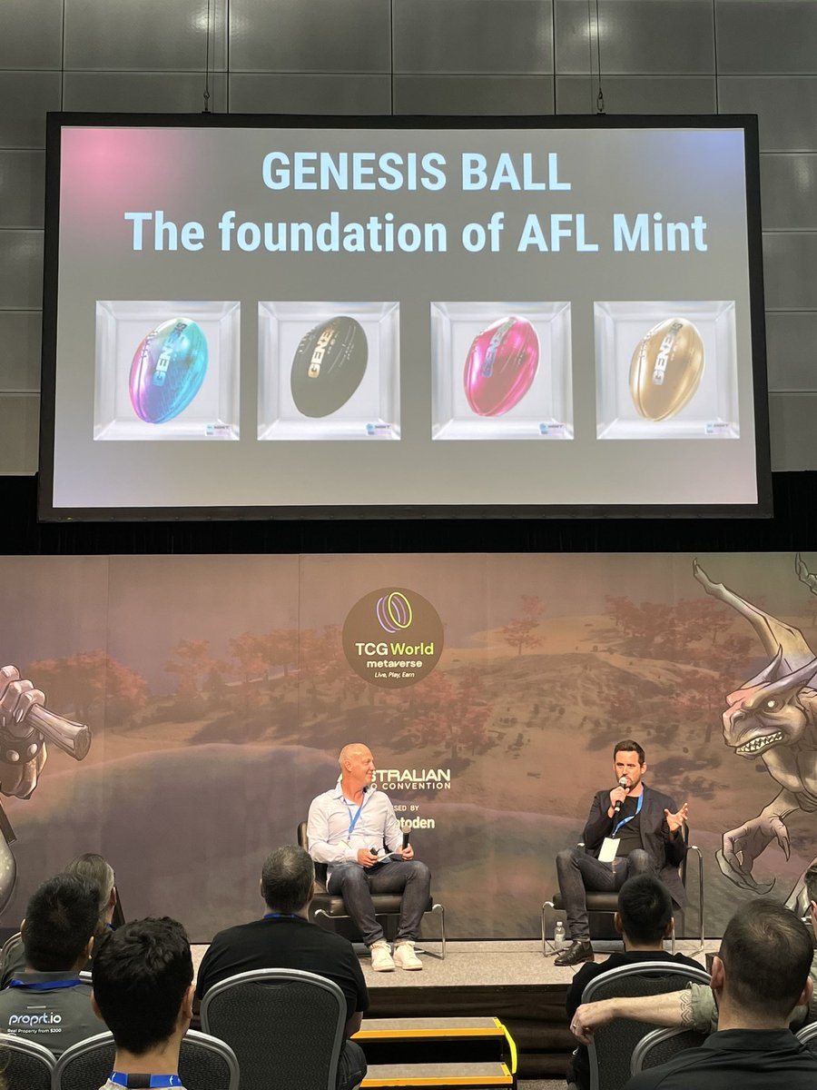 The <a href="/AFL/">AFL</a> Mint and @bemediagroupau discussing how they’re turning moments from games into #NFTs at <a href="/AusCryptoCon/">Australian Crypto Convention</a> 🤩🤩🤩 #crypto #auscryptocon