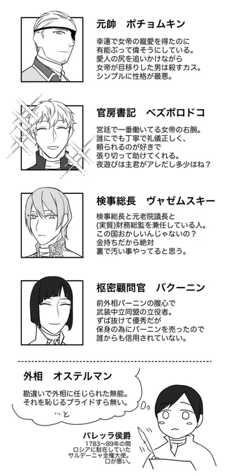 エカチェリーナ2世の重臣レビューが面白かった 
