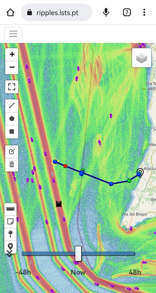 The evaluation the Ripples software on the shipping lanes crossing with an AUV #SINES. The future day-by-day life of the Autonaut Caravel <a href="/lstsfeup/">LSTS</a> <a href="/colabatlantic/">+ATLANTIC</a> <a href="/FLAD_PT/">Fundação Luso-Americana para o Desenvolvimento</a> #Juno