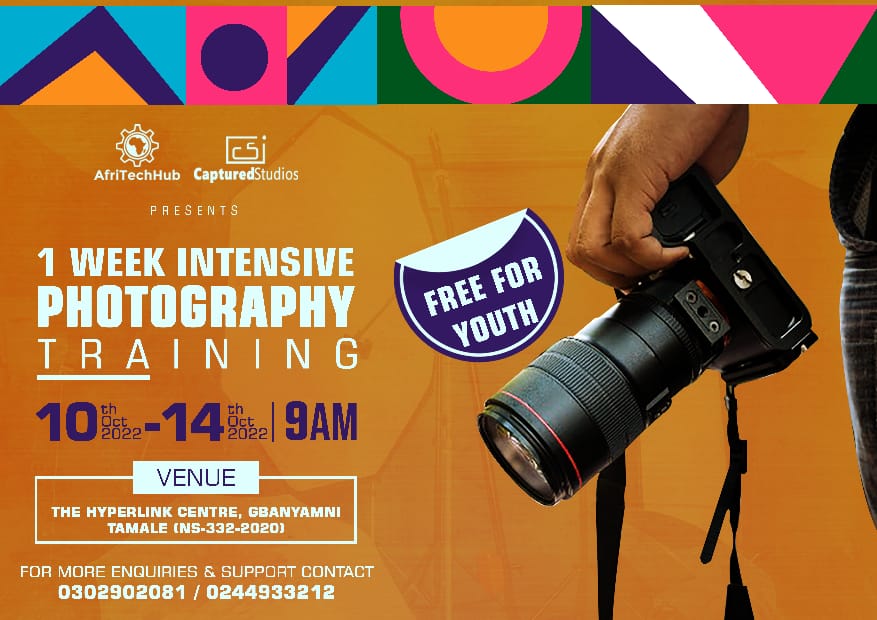 ARNOLDMASHUD's tweet photo. Free photography training for the #Youth by @MyAfriTechHub and #CapturedStudio. #AfriTechHub @GhanaTechLab @SwidaGh @norsaac @SimbaGhana @STARGhana https://t.co/YcmNDajgam