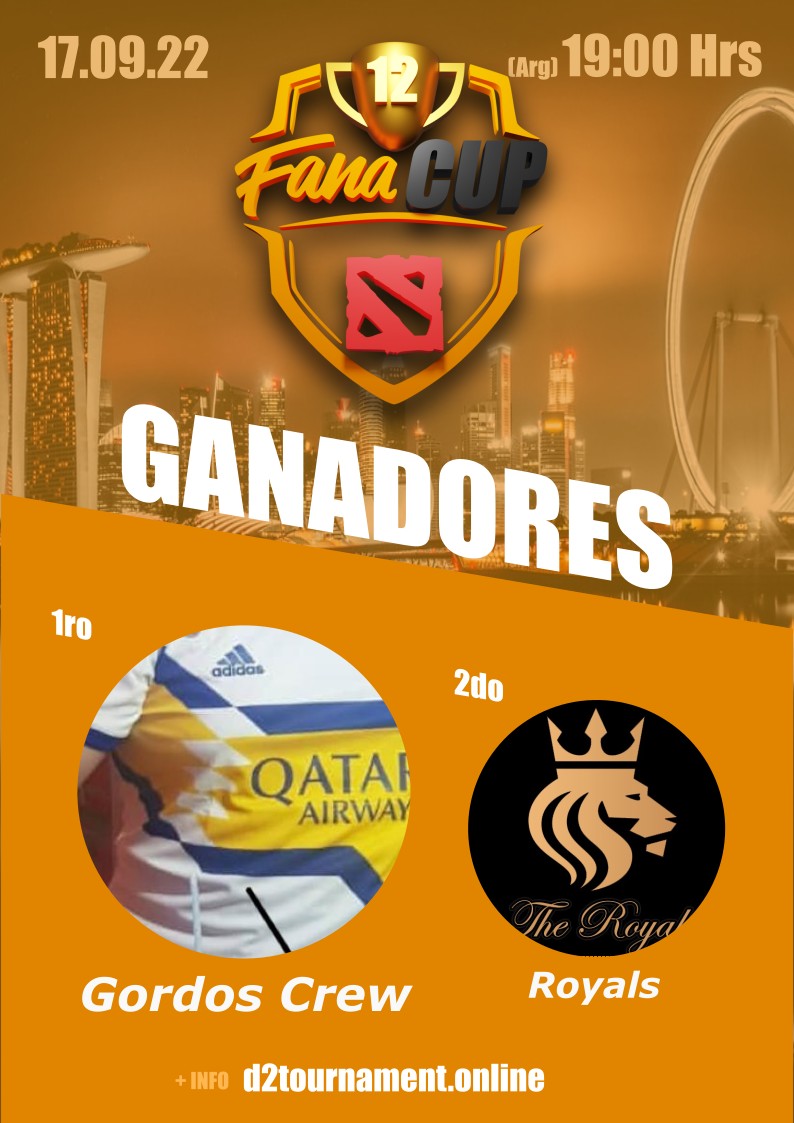 ElZeusGG's tweet photo. GANADORES FanaCUP!!!
1ro Gordos Crew
2do The Royals https://t.co/4AG3wtXSBj