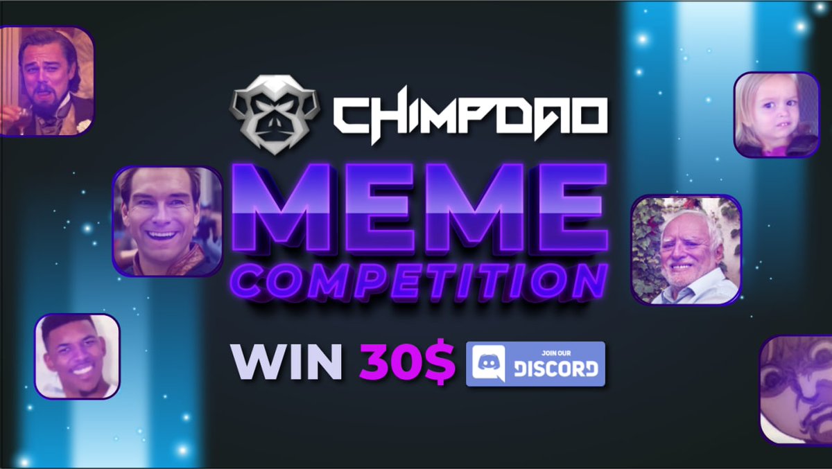 chimpdao's tweet photo. CHIMPDAO MEME COMPETITION! 🎭

Make a meme and win from a reward pool of 30 USDT

📍Like, RT &amp; follow @chimpdao
📍Join https://t.co/mbf6nmzBtR
📍Post meme in comments

3 Winners. Ends in 48hrs. ⏰

Good luck! 

#NFT #NFTGiveaways #nftarti̇st #nftart #NFTs #Giveaway #MemeContest https://t.co/jMFGKfYy8q