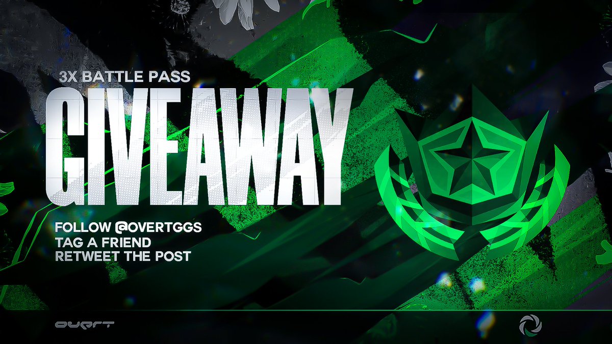 We're giving away 3 Season 4 Battlepasses

To enter:
👤 Follow <a href="/OvertGGs/">Overt</a> 
👥 Tag a friend
🔁 Retweet this tweet

Ends in 48 Hours