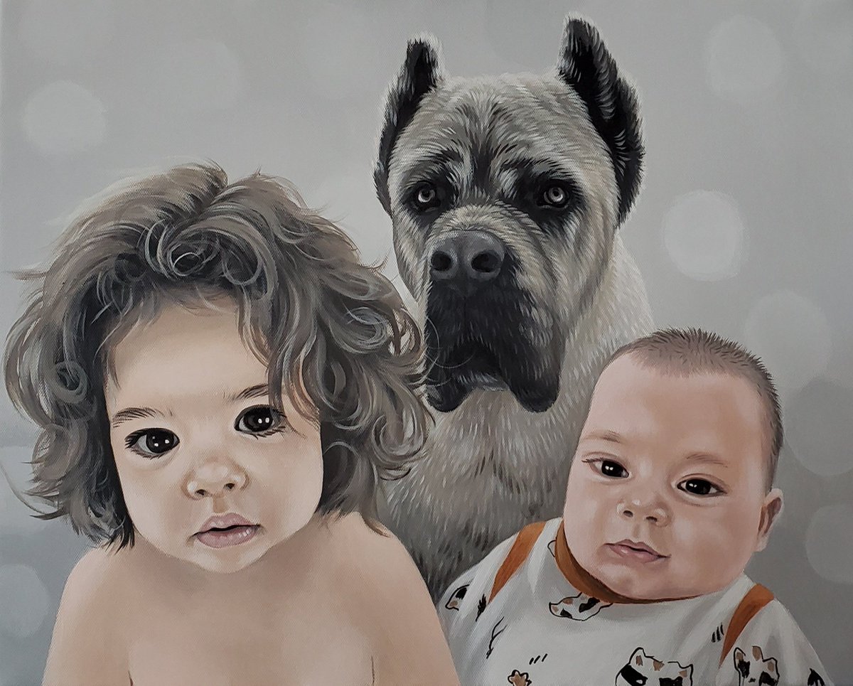 mimibogdanova's tweet photo. New combo portrait 👶🐶👩
#pet #portrait #acrylic #painting #oncanvas #professional #artwork #art #portraitfromphoto https://t.co/b2lc4uTc3z
