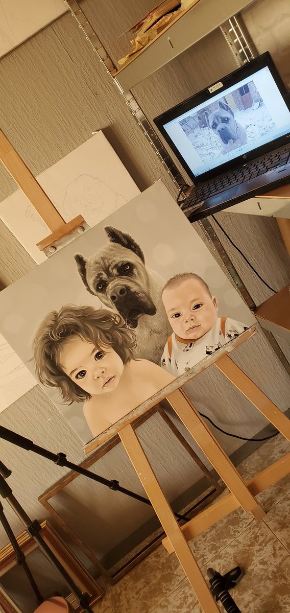 mimibogdanova's tweet photo. New combo portrait 👶🐶👩
#pet #portrait #acrylic #painting #oncanvas #professional #artwork #art #portraitfromphoto https://t.co/b2lc4uTc3z
