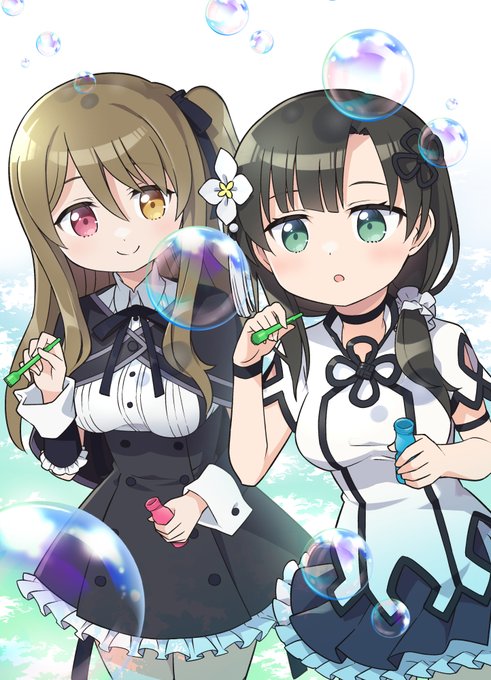 skebにてアサルトリリィの雨嘉さんと神琳さん描かせていただきました。ありがとうございます! 