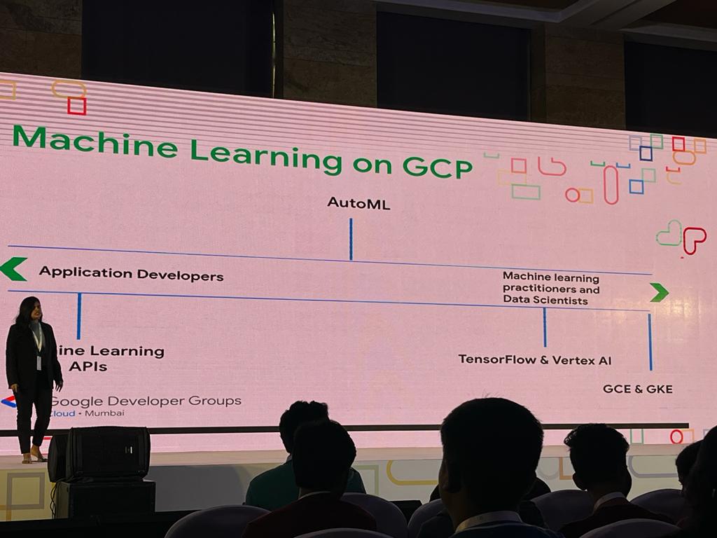 AvadhootRaikar's tweet photo. Amazing session by @Aanchalmishra__  On Machine learning and API at Google Cloud Community Day 2022 Hosted by @GDGCloudMumbai 
#GoogleCloudCommunityDay #GCCDMumbai2022 #GCCDIndia https://t.co/SixFI5jsve