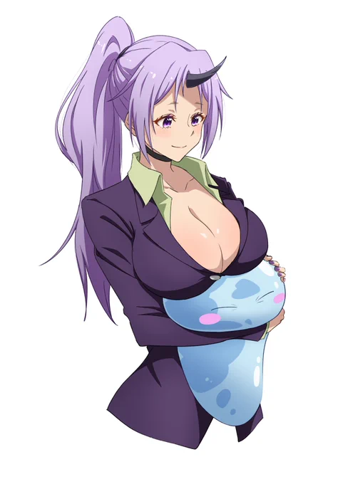これはちゃんと抱えれてないシオンさんと気にしないリムル様#転スラ #イラスト 