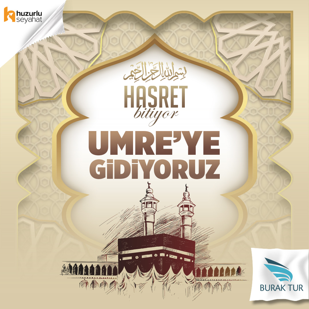 🕌 Hasret bitiyor
🕋 Umre'ye gidiyoruz
📌 4 Yıldızlı Ekonomik ve 5 Yıldızlı Lüks Seçenekleriyle
💉 Aşı veya PCR testi şartı yok

Detaylı bilgi ve rezervasyon için: buraktur.com/umre-turlari