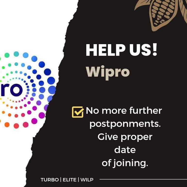 Wipro_velocity's tweet photo. Career of Thousands of Students like me are at stake
We Cleared WIPRO Exam in 2021.We Rejected offers of other companies for WIPRO, But It's been 1 Year and We are still not onboarded. WIPRO either delaying or Rejecting without any clarification
 #WiproOnboardUs2022
@RishadPremji https://t.co/6Kp9rLDFjR