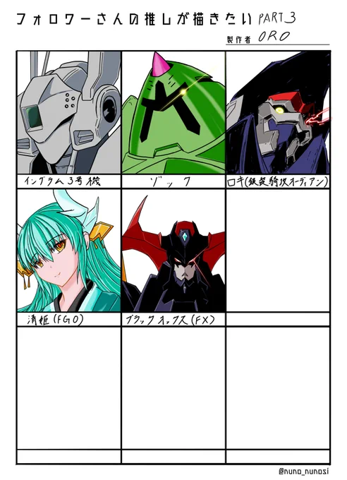 #フォロワーさんの推しが描きたい 
大勢の方からお題を頂き、第3弾まで続ける事が出来ました 