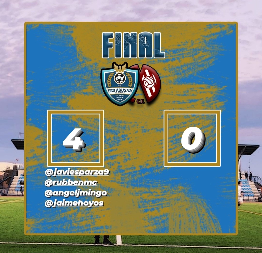 Primer Equipo | 

⏰ FINAL

VICTORIA Y PARTIDAZO. Cacería de tres puntos, cuatro goles y portería a cero. 🦌🔫

<a href="/CF_SanAgustin/">CF San Agustín</a> 4-0 <a href="/LAMORALEJACF/">LA MORALEJA CF</a>

#LaHoraSanAgus
