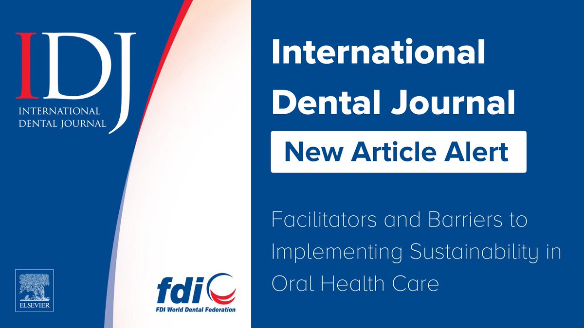 #OralHealth professionals have a responsibility to reduce the environmental impact of dentistry. ➡️ Read this #InternationalDentalJournal article to discover what are some facilitators and barriers to implementing #Sustainability 🌱 in #OralHealth Care. 👉 fdi.ngo/3xxDjd0