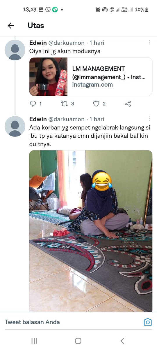 AngUi9294's tweet photo. Buk yeni balikin duit orang jangan nilep ngk berkah wei. Udh mending  pensiun jadi tukang tilep buk. https://t.co/FK5hqaXYbo

#YeniNipuNgakuElzatta https://t.co/pdYYtidoeD