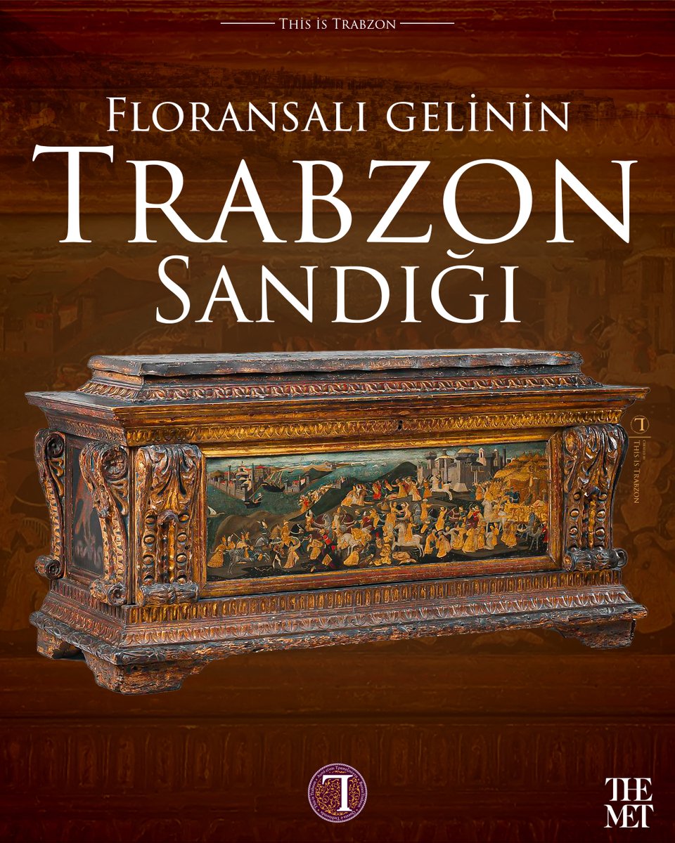 thisistrabzon's tweet photo. #NewYork'ta sergilenen ve ön kapağında #Trabzon'un fethini anlatan bir tablo bulunan 561 yıllık sandık.

New York’taki #Metropolitan Museum'un ortaçağ eserlerinin sergilendiği bölümde Trabzon’dan izler taşıyan 561 yıllık bir “#cassoni” yani sandık bulunuyor. 

+ https://t.co/RgSp3h4NWC