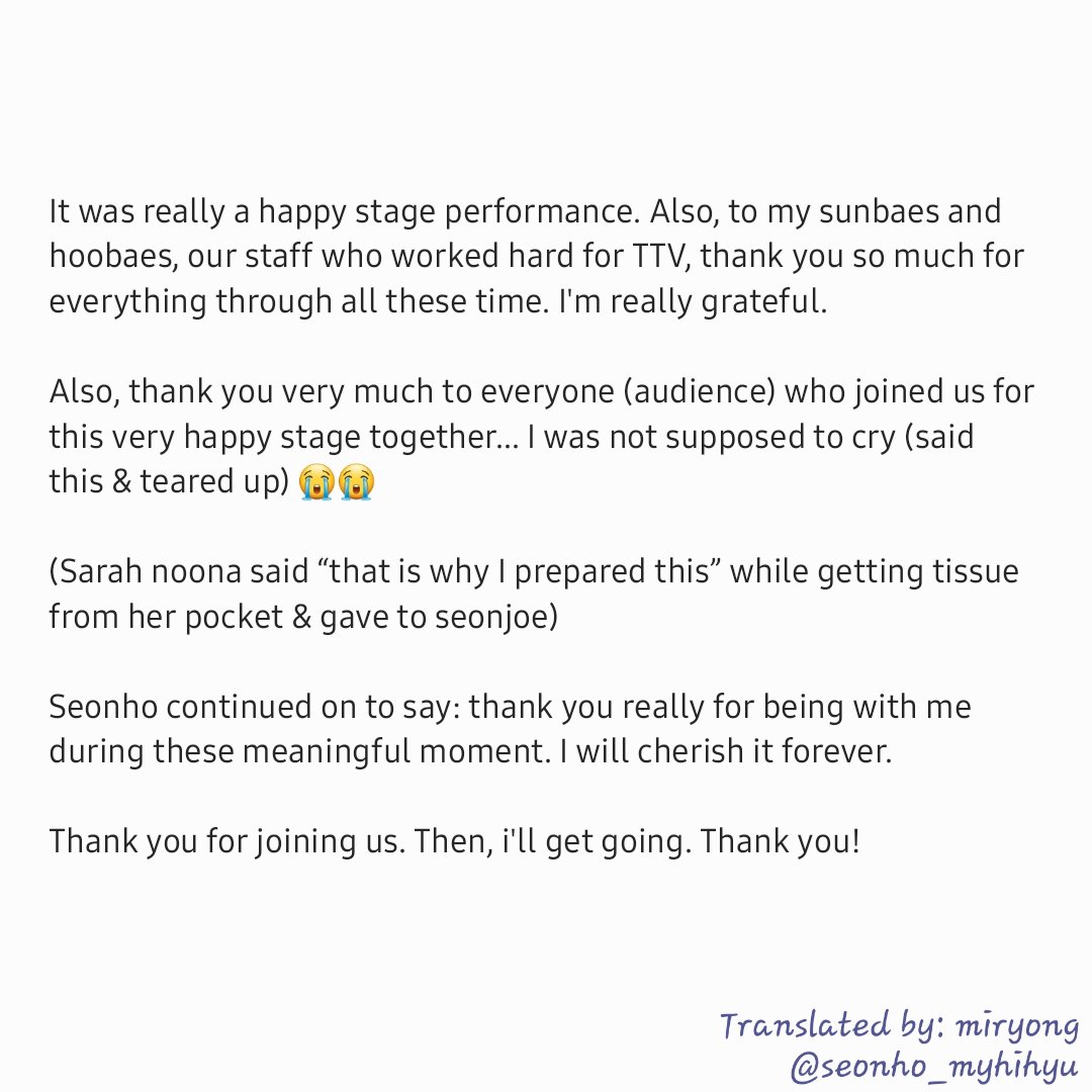another translation of seonho's final TTV stage message 🥹

THANK YOU SEONJOE
#삶이_거기있으니까_씨유_섢조
#TouchingTheVoid #KimSeonHo