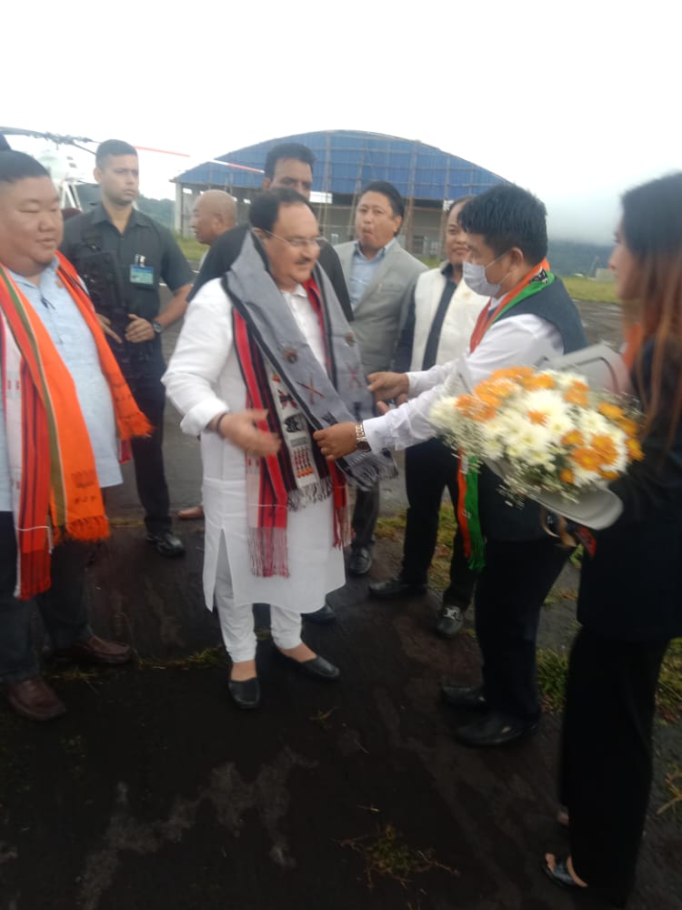 The Kohima district BJP President and team is pleased and fortunate to received our Hon'ble National President BJP, J.P. Nadda ji on this arrival to Kohima.