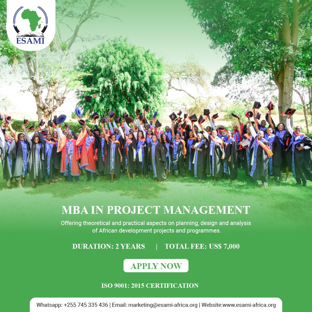 MBA in Project Management offering theoretical and practical aspects on planning, design, and analysis of African development projects and programs. Duration: 2 Years Total fee: US$ 7,000 Visit: esami-africa.org/course.php?ctp… and Apply Now. #Management #design #development #training