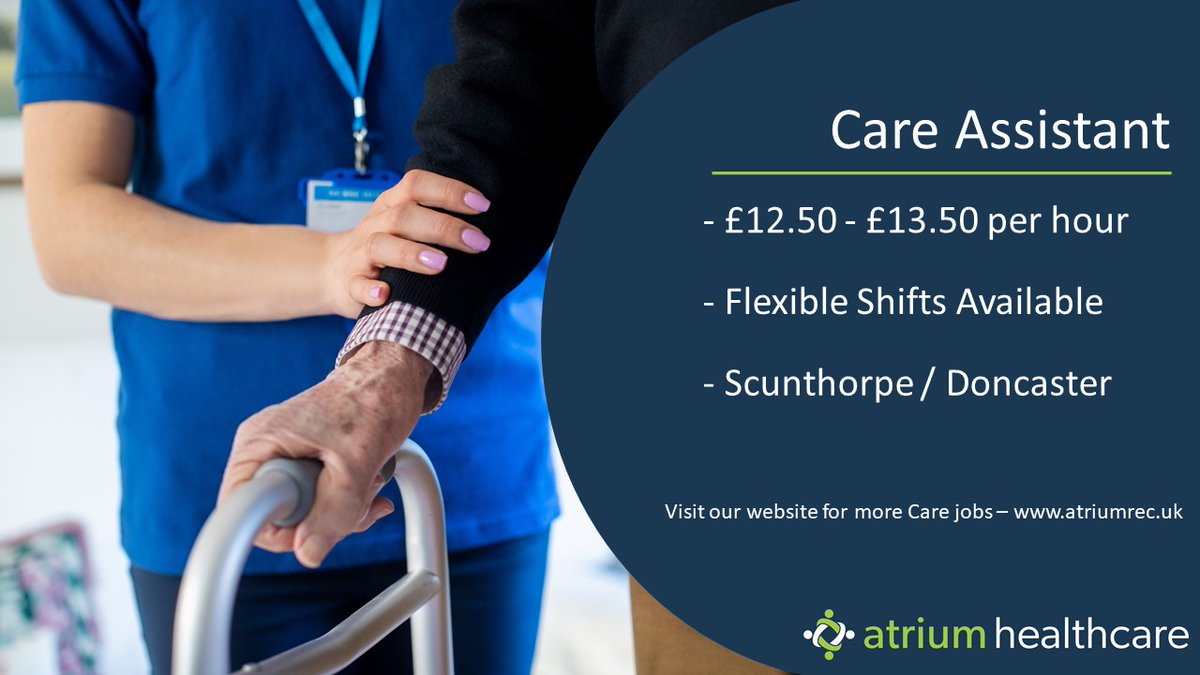 We are recruiting Care Assistants for ongoing shifts with our clients in the Scunthorpe and Doncaster areas. Click below to view and apply!
atriumrec.uk/job/care-assis…