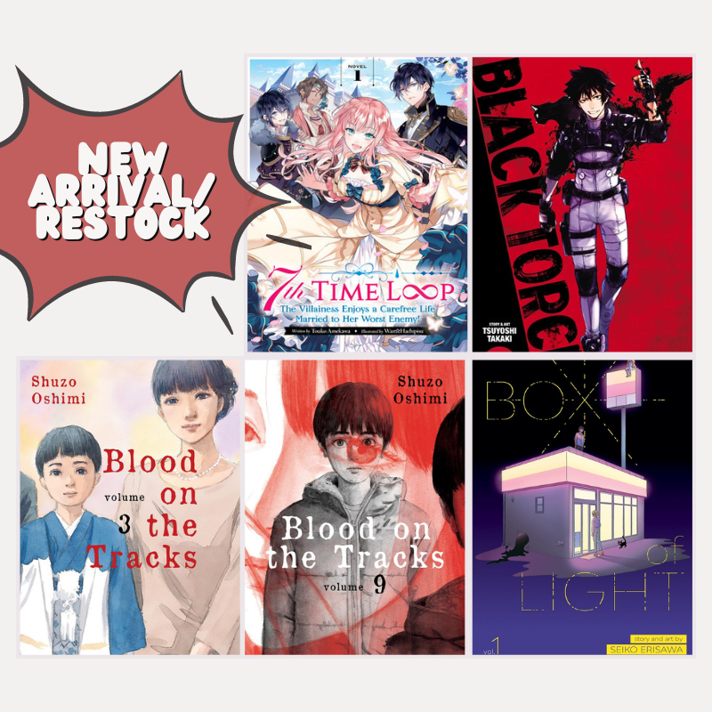bukkuzon's tweet photo. 📚 Happy Sunday! Here's another restock~

You can now add the listed manga/light novel in to your cart: https://t.co/iusKZ54h8b

 [I] 🧵 #manga #lightnovel #cote #bloodonthetracks #chitose #daughteroftheemperor #manhwa #killingstalking #kubo #boxoflight #frieren #blacktorch https://t.co/cAk5WocLT2